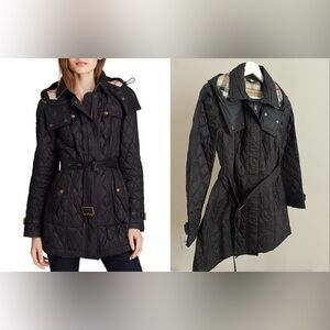 Burberry Black Quilted Trench Coat